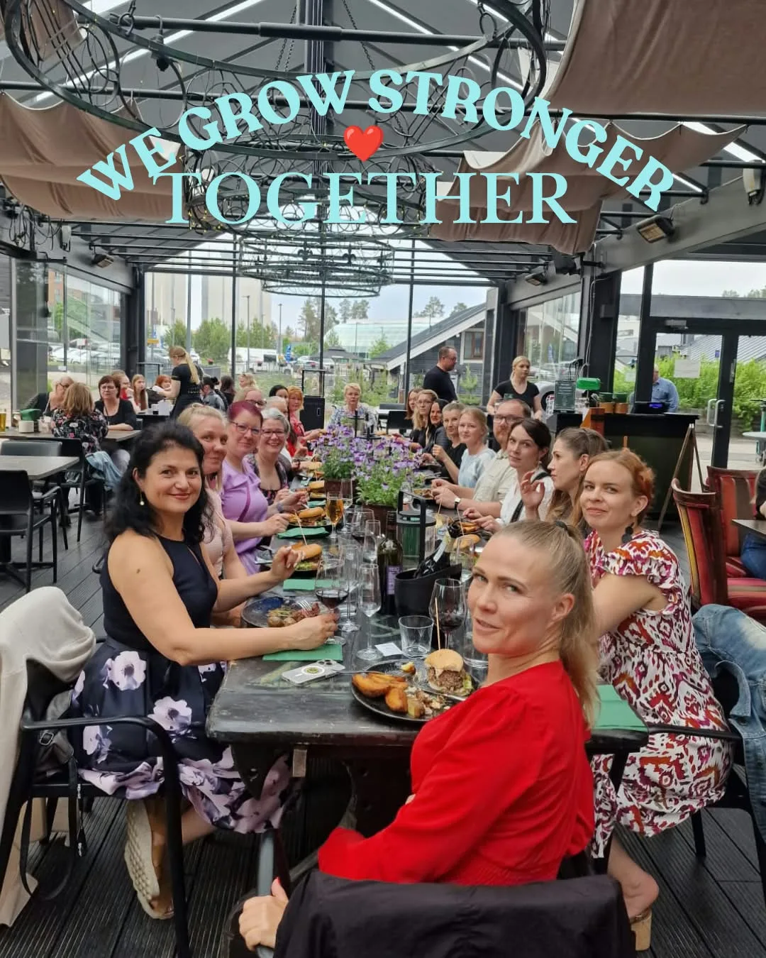 Veronica sharing a community meal in Kalajoki