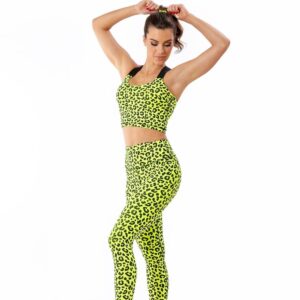 Leopard Gizelle neon yellow lyhyt toppi